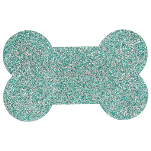 Sparkles Home Strass-Tischset in Knochenform, leicht zu reinigen, rutschfest, für Katzen, Hunde, Futtermatten für Näpfe und Wasserwelpen, Haustierzubehör, Aqua von Sparkles Home