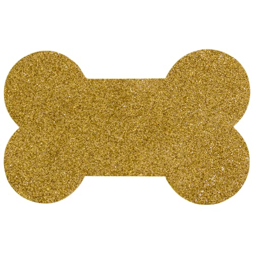 Sparkles Home Strass-Tischset in Knochenform, leicht zu reinigen, rutschfest, für Katzen, Hunde, Futtermatten für Näpfe und Wasserwelpen, Haustierzubehör, Gold von Sparkles Home