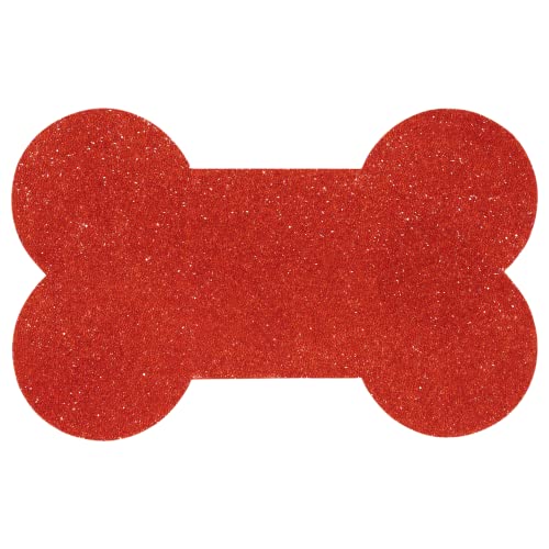 Sparkles Home Strass-Tischset in Knochenform, leicht zu reinigen, rutschfest, für Katzen, Hunde, Futtermatten für Näpfe und Wasserwelpen, Haustierzubehör, Rot von Sparkles Home