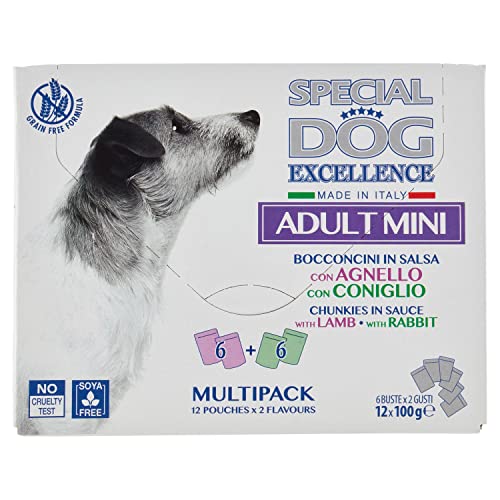 Special Dog Excellence Adult Mini Leckerbissen in Sauce mit Lamm, mit Kaninchen, 12 x 100 g von Special Dog Excellence