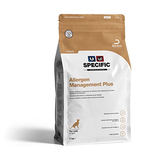 SPECIFIC® Allergen Management Plus (FΩD-HY) 2kg - Hypoallergenes Katzenfutter mit hydrolisiertem Lachs - Trockenfutter für Katzen - Omega3 - Glutenfrei - Alle Altersklassen- DECHRA Veterinary Products von SPECIFIC