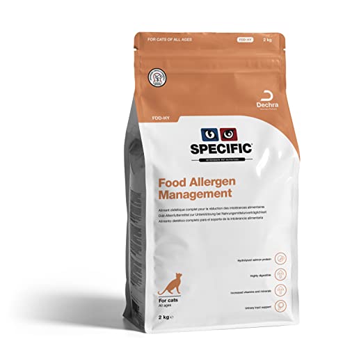 SPECIFIC® Food Allergen Management (FDD-HY) 2kg - Hypoallergenes Katzenfutter mit hydrolisiertem Lachs - Trockenfutter für Katzen - Glutenfrei - Alle Altersklassen - DECHRA Veterinary Products von SPECIFIC