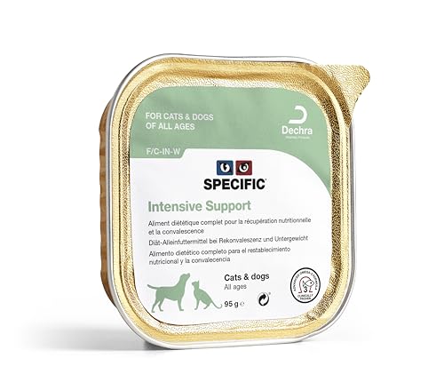 Specific Intensive Support (F/C IN-W) 7 x 95 g - Nassfutter - Fördert die Genesung, Hoher Energiegehalt, Hochverdaulich - Für Sonde - Für ausgewachsene Katzen/Hunde - Allergy von SPECIFIC