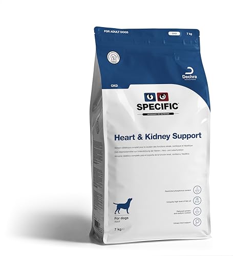 SPECIFIC® Heart & Kidney Support (CKD) 7 kg - Trockenfutter für Hunde - Reduzierter Proteingehalt für weniger Nierenbelastung - Omega 3 - Für ausgewachsene Hunde - DECHRA Veterinary Products von SPECIFIC