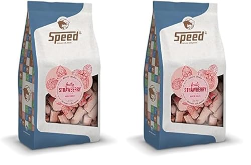 Speed Delicious speedies Strawberry, Pferdeleckerli mit Erdbeergeschmack, fruchtiger Snack für jedes Pferd, Beste Zutaten, einfach praktisch (1 kg) (Packung mit 2) von Speed horsecare with passion EST. 1963