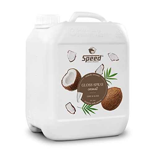 Speed Gloss-Spray Coconut, Schweif- und Mähnenspray für Pferde, mit exotischem Kokosduft, ultraleichte Kämmbarkeit, Perlglanzeffekt, minimiert Haarbruch (2,5 l) von Speed horsecare with passion EST. 1963