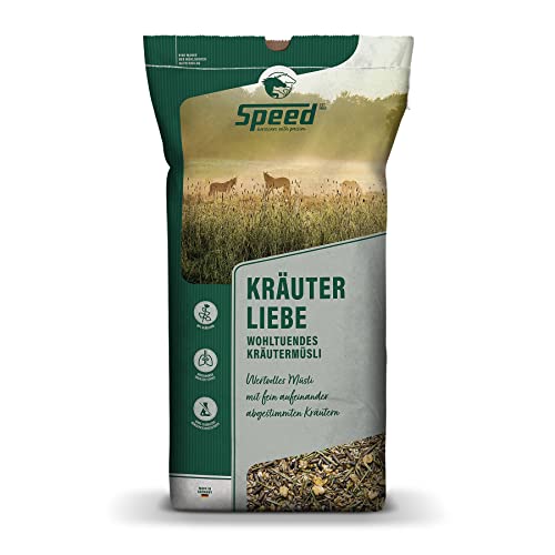 Speed KRÄUTER Liebe, 1 x 20 kg, Pferdefutter mit fein aufeinander abgestimmten Kräutern, haferfreies Kräutermüsli, unterstützt die Atemwege, mit wohltuendem Inhalier-Effekt von Speed horsecare with passion EST. 1963