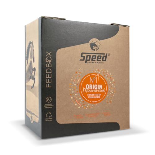 Speed N° 1 Origin, Mineralfutterkonzentrat, 10 kg FEEDBOX, Basisversorgung aus lebenswichtigen Mineralstoffen, Spurenelementen und Vitaminen für Pferde von Speed horsecare with passion EST. 1963