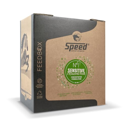 Speed N° 1 Sensitive, 10 kg FEEDBOX, Stärke- und zuckerreduzierte Mineralfutterkonzentrat speziell für Bedürfnisse sensibler Pferde von Speed horsecare with passion EST. 1963