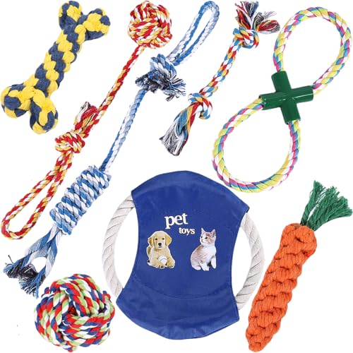 Speedy Panther 8 Pack Assorted Dog Rope Toys, Puppy Chew Toys from 8 Weeks, Dog Tething Toys, Tug of War Toys for Small Medium Dogs von Speedy Panther