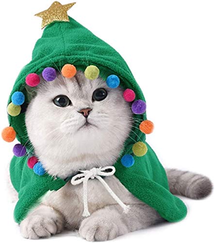 Speedy Panther Haustier-Weihnachtskostüm für Welpen, Umhang mit Stern und Pompons, für Katzen und kleine bis mittelgroße Hunde von Speedy Panther