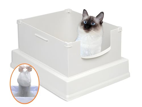 SpeedySift V2 Deluxe Katzentoilette, Starter-Set, inkl. Einweg-Siebeinlagen, 56 Stück, Weiß von SpeedySift