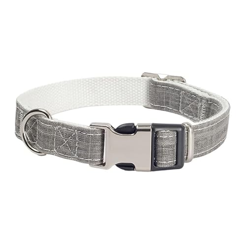 Haustierhalsband mit Halb-Hardware-Schnalle for Hundehalsbänder (Color : Gray, Size : M) von SpeesY