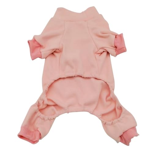 Haustierkleidung for kleine Hunde, Katzen-Pyjama, Hundewelpen-Overall for mittelgroße Hunde, Schlafbekleidung, warme Kleidung, Mantel (Color : Light pink, Size : XL) von SpeesY