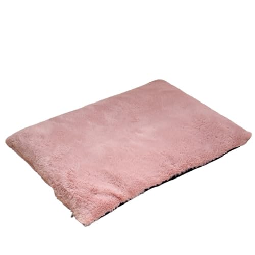 Hundeschlafmatte, warme Haustierbettmatratze, Welpenkatze, Sofadecke for kleine große Hunde, Katzen, Zwinger, waschbar (Color : Pink, Size : L) von SpeesY