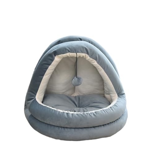 Katze Welpen Haus Höhle Betten Zelt Nest Kleine Hunde Bett Mascotas Höhle Haustier Haus Weiche Matte Accesorios (Color : Gray, Size : M 38X33X33CM) von SpeesY