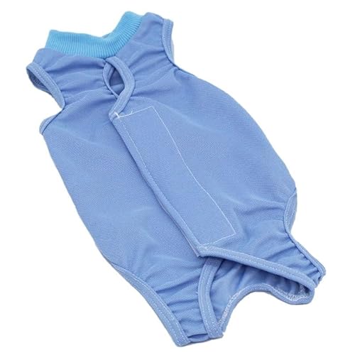 Pet Anti-lecken Katze Anzug for Kleine, Mittlere Hund Weste Vierbeinigen Overall Welpen Kätzchen Kleidung Chihuahua (Color : Blue, Size : M) von SpeesY