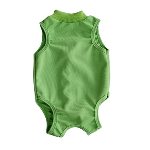 Pet Anti-lecken Katze Anzug for Kleine, Mittlere Hund Weste Vierbeinigen Overall Welpen Kätzchen Kleidung Chihuahua (Color : Green, Size : L) von SpeesY