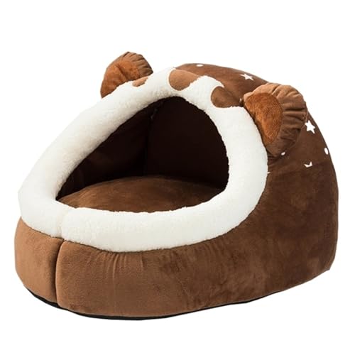 Warmes Bett, kleine Matte, Korb, kleines Hundehaus, Haustierzelt, gemütliches Höhlennest (Color : Brown, Size : XL) von SpeesY