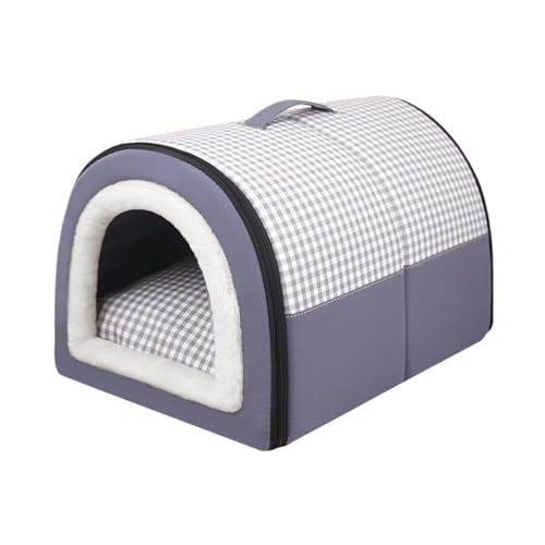 Weiches, gemütliches Haustier-Schlafbett for kleine mittelgroße Hunde und Katzen, faltbares, abnehmbares Welpennest, tragbare Hundehütte, Heimtierbedarf (Color : C1, Size : S-35x27x25cm) von SpeesY