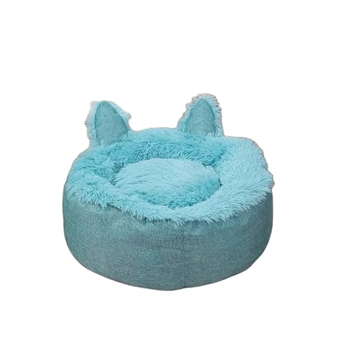 Weiches, waschbares Plüsch-Hasenohren-Form-Donut-Hundebett, Haustierkissen, warme Katzenbetten, Schlafmatte (Color : C4, Size : M-45cm) von SpeesY