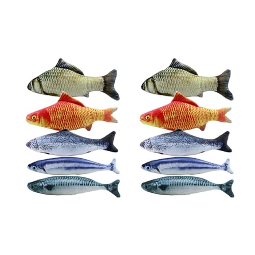 Speesy 10 Stücke Katzen Minze Fisch Spielzeug für Katze 20 cm Katzen Spielzeug Katzen Fisch Kissen Katze Katzen Minze Spielzeug von Speesy