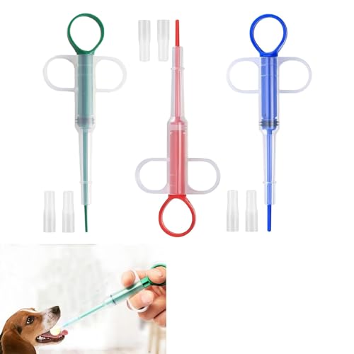 3 Stücke Tabletteneingeber Katze,Tablettengeber für Katzen und Kleine Hunde,15 x 6 cm Sicheres Pill Assist Katze,Sicheres Tablette Feeder,Für Fütterung Haustiere fester Arzneimittel,Kapseln von SpetngSake