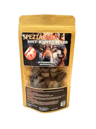 Spezialmix Soft-Happen Pferd 100 g - Hundesnack, Leckerli, getreidefrei, Monoprotein, mit Colostrum von Spezialmix