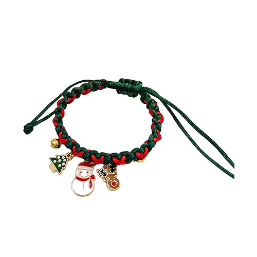 Haustierhalsband, Weihnachtsmotiv, Perlenkette mit Fliege, Ball, Katzen, Hunde, verstellbar und bequem, Weihnachtsdekoration, Weihnachtsdekoration, Weihnachtsgeschenke (Schneemann) von SpirWoRchlan