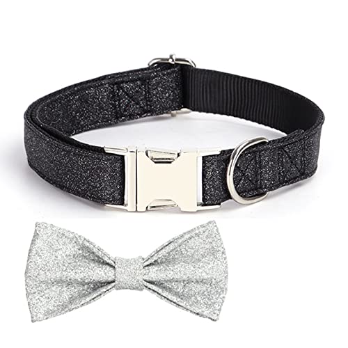 Hundehalskette mit Weihnachtsdekoration, verstellbar, selbstgraviert, exquisite Verarbeitung, universell, praktisch, Nylon, Paillettenschleife, Haustier-Hundehalsband für Weihnachten, von SpirWoRchlan