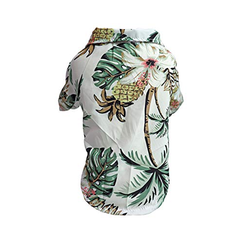 Pets Sommer Kokosnussbaum Ananas süßes Hawaii-Strandhemd Bluse Hundekleidung Hundezubehör Geburtstag Weihnachten Thanksgiving Valentinstag Geschenke (Weiß, XL) von SpirWoRchlan