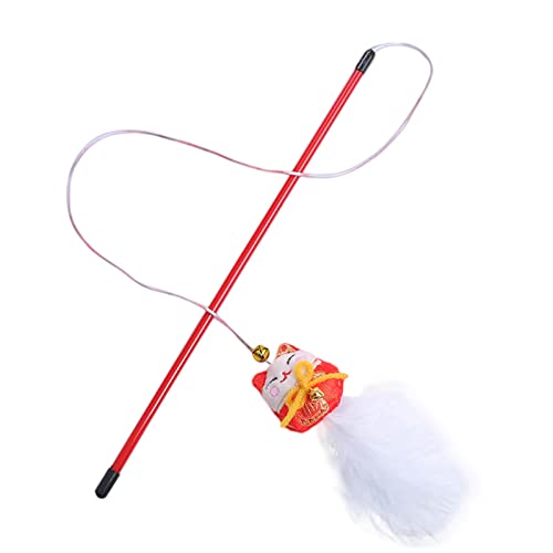 SpirWoRchlan Cat Stick Toy Pet Cat Feather Wand Toy Plastic Rod D von SpirWoRchlan