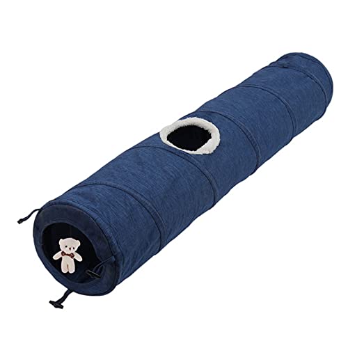 SpirWoRchlan Cat Tube Toy Cat Playing Tube Toy Plush Doll Design Blue von SpirWoRchlan