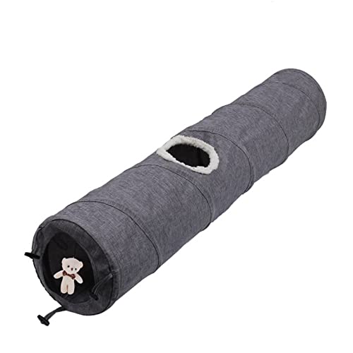 SpirWoRchlan Cat Tube Toy Cat Playing Tube Toy Plush Doll Design Grey von SpirWoRchlan