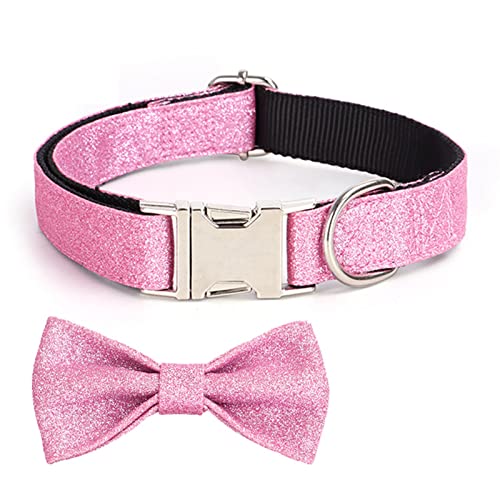 SpirWoRchlan Hundehalskette mit Weihnachtsdekoration, verstellbar, selbstgraviert, exquisite Verarbeitung, universell, praktisch, Nylon, Paillettenschleife, Haustier-Hundehalsband für Weihnachten, von SpirWoRchlan