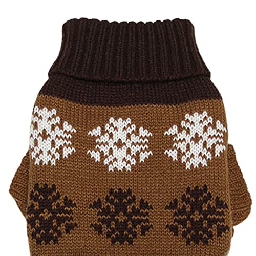 Weihnachtsdekoration, Hundepullover, modisches gestricktes Schneeflockenmuster, Acrylfaser, hält warm, Haustier-Katzenpullover für den Winter, Frohe Weihnachten, Weihnachtsdekoration, Ornamente, von SpirWoRchlan