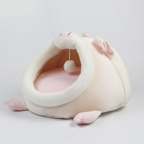 Katzenbett - warm - halb eingeschlossen - Katzenkissen - Süßer Schweinekopf - Farbe Rosa von Spire