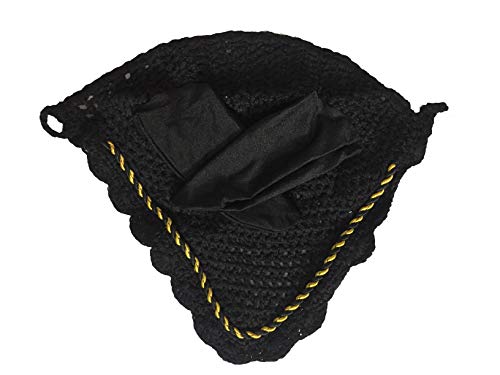 Spire Horse Soft Crochet Atmungsaktive Baumwolle Ohrennetz Haube Ohrenschutz Bonnets (Voll, Schwarz) von Spire