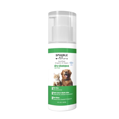 Haustier Fußreinigungsschaum Wasserloses, Pfotenreiniger, Pfotenreiniger für Hund und Katze, Wasserloses Hundeshampoo, ohne Spülung Paw Cleaner -100% Vegan - 150 Ml von Spoodle Natura