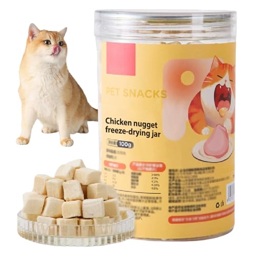 Sporgo 100g Katzengras Snack: Gefriergetrocknet Snacks für Katzen, Huhn Katzen Leckerlies für die Zahnpflege und Haarknäuel Entfernen, Knuspriger Katzensnack Katzengras Beißstab Für Katzen von Sporgo