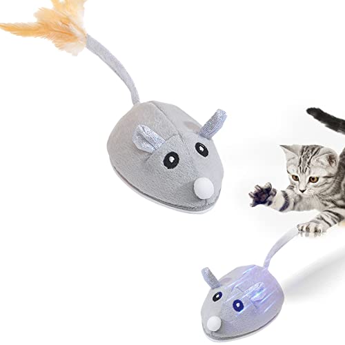 Sporgo Interaktives Katzenspielzeug Elektrisch Spielmaus: USB Gebührenpflichtig Katzenspielzeug Maus Federschwanz Elektrisches Katzenspielzeug, Elektrische Maus für Katzen mit USB Datenkabel von Sporgo