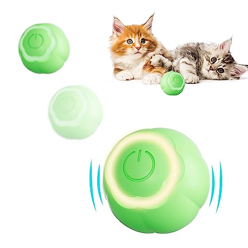 Sporgo Katzenspielzeug Elektrisch Katzenball: Interaktives Katzenspielzeug Ball mit LED Licht, USB 360-Grad-Ball selbstbeschäftigung Intelligenz Wiederaufladbarer Elektrische Katzenbälle für Katzen von Sporgo