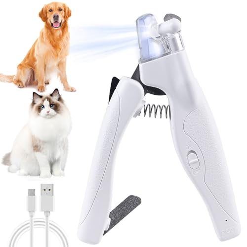 Sporgo Krallenschere für Hunde: Nagelknipser mit Led Licht für Hunde Katzen, 2 in 1 Nagelschere und Krallenschleifer, Krallenschneider für Hunde mit Nagelfeile, für Kleine Mittlere Hunde und Katzen von Sporgo