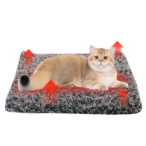 Sporgo Selbstheizende Decke für Katzen Hunde: Wärmematte Heizdecke Katzenbett Katzendecke 40x50cm, Selbstwärmende Heizmatte Thermische Decke, Waschbare Hunde Thermodecke, Grau von Sporgo