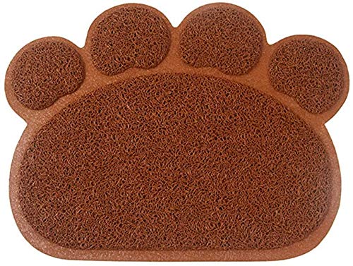 Napfunterlage Hund + Katze Hundenapf Unterlage für Näpfe Katzennapf Futtermatte Vorleger Matte Katzentoilette (45cm x 60cm, Braun) von Sporty