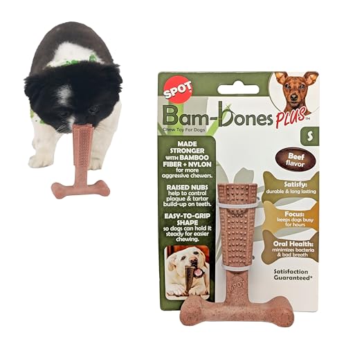 SPOT Bambone Plus Kauspielzeug für Hunde, Rindfleisch, 10,2 cm von SPOT