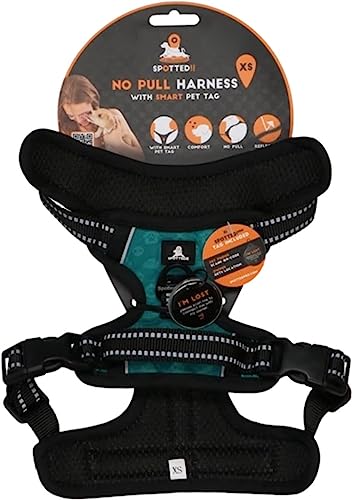 Spotted! PRO Harnas No-Pull – Hundegeschirr mit QR-Token - Hundegeschirr Anti Pull - Wasserdicht - Brustumfang 48-55 cm - Größe XS - Grün von Spotted! Pro