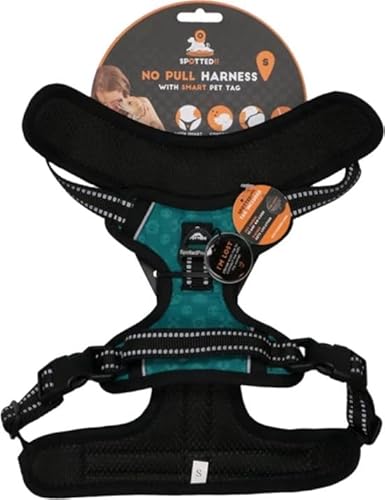 Spotted! PRO Harnas No-Pull – Hundegeschirr mit QR-Token - Hundegeschirr Anti Pull - Wasserdicht - Brustumfang 56-58 cm - Größe S - Grün von Spotted! Pro