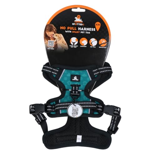 Spotted! Pro Harness No-Pull - Brustumfang 41-50 cm - Hundegeschirr mit QR-Pin - Hundegeschirr Anti-Pull - Wasserdicht - Größe XXS - Grün von Spotted! Pro