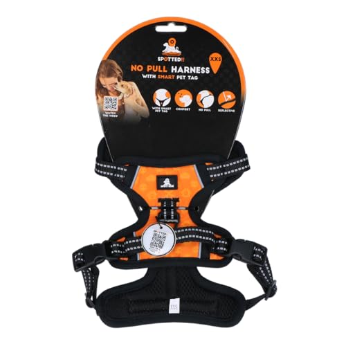 Spotted! Pro Harness No-Pull - Brustumfang 41-50 cm - Hundegeschirr mit QR-Pin - Hundegeschirr Anti-Pull - Wasserdicht - Größe XXS - Orange von Spotted! Pro